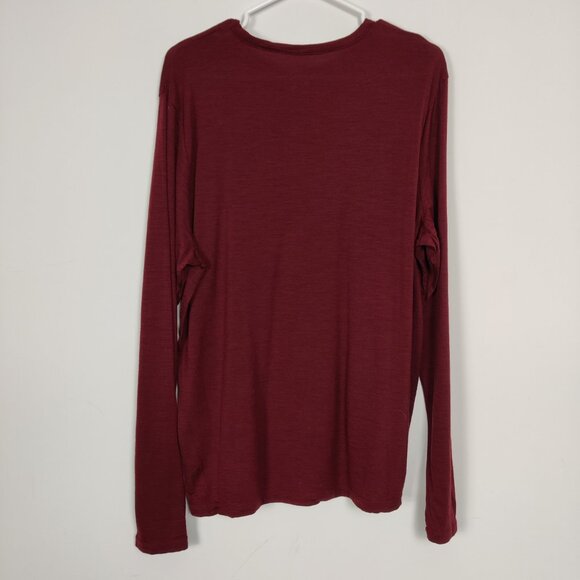 True North Men's Sweater Size L Red Merino Wool Casual Basic Winter Fall Comfy - Picture 2 of 7